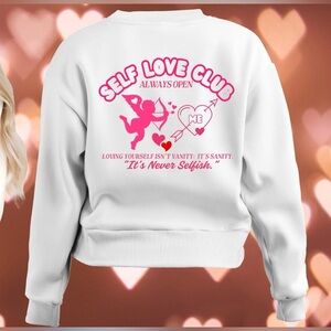 “Self Love Club” Women’s Crewneck Valentine’s Cupid Sweatshirt